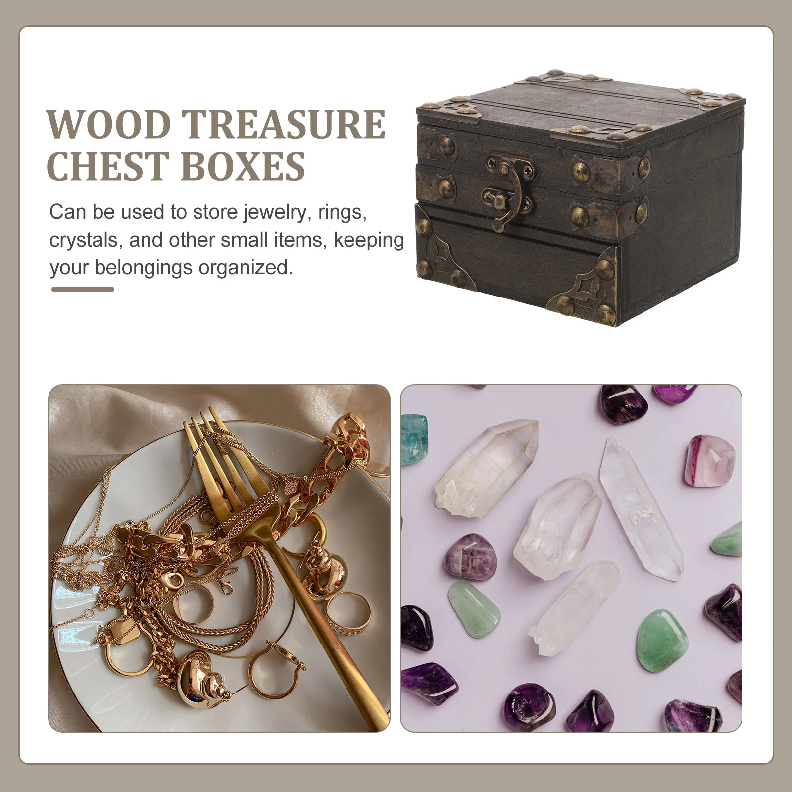 Vintage Wooden Storage Box for Jewelry Rings Crystals Small Items Dark Grey Square Shape Desktop ganizer Home Bedroom Living
Vintage Wooden Storage Box for Jewelry Rings Crystals Small Items Dark Grey Square Shape Desktop ganizer Home Bedroom Living