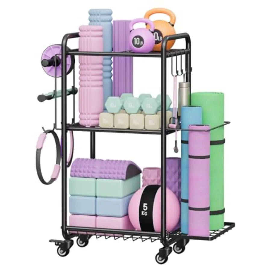 Multi-Functional Home Gym Storage Rack - Yoga Mat Storage Rack Dumbbell Weight Rack and Workout Equipment Storage with Heavy-Du
Multi-Functional Home Gym Storage Rack - Yoga Mat Storage Rack Dumbbell Weight Rack and Workout Equipment Storage with Heavy-Du