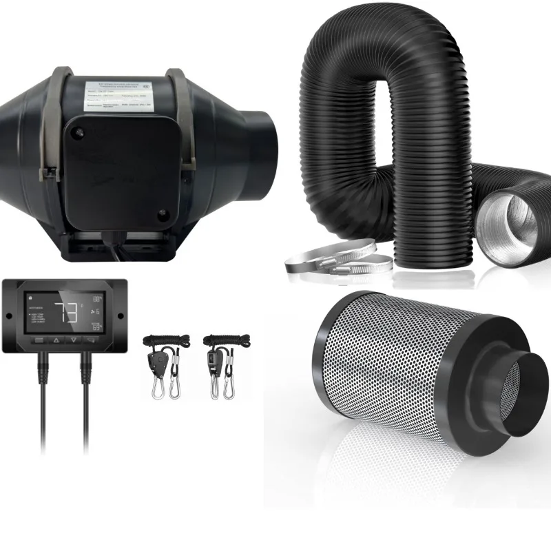 Smart 4/6 Inch Duct Fan with ETL CE ROHS FCC Certified Carbon Filter Canister Complete Set for Home Use
Smart 4/6 Inch Duct Fan with ETL CE ROHS FCC Certified Carbon Filter Canister Complete Set for Home Use