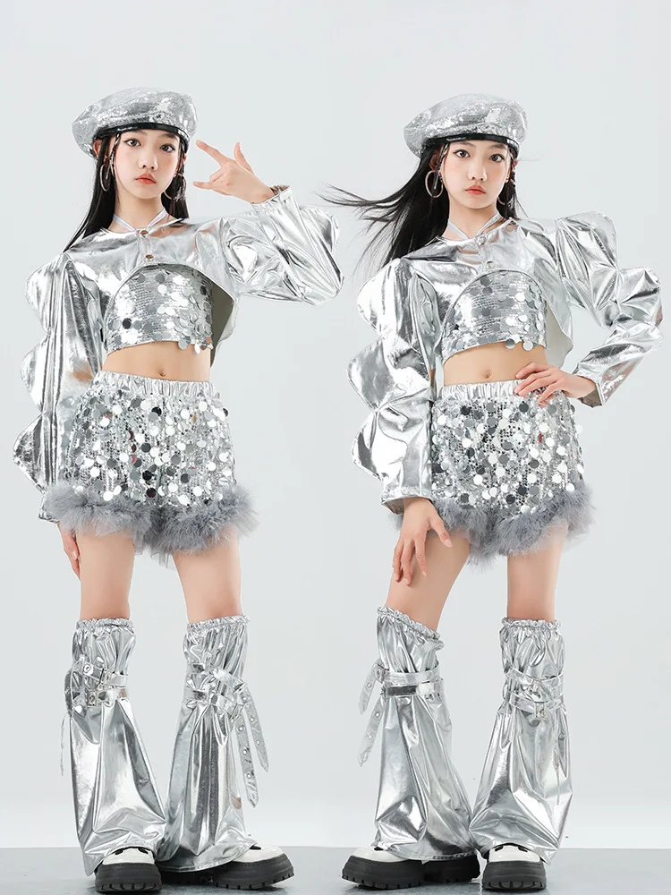Girls' Trendy Jazz Dance Outfit Sparkling Sequin Set T-Stage Performance Clothes Children's Ballet Skirt Cool Stage Show Costume
Girls' Trendy Jazz Dance Outfit Sparkling Sequin Set T-Stage Performance Clothes Children's Ballet Skirt Cool Stage Show Costume