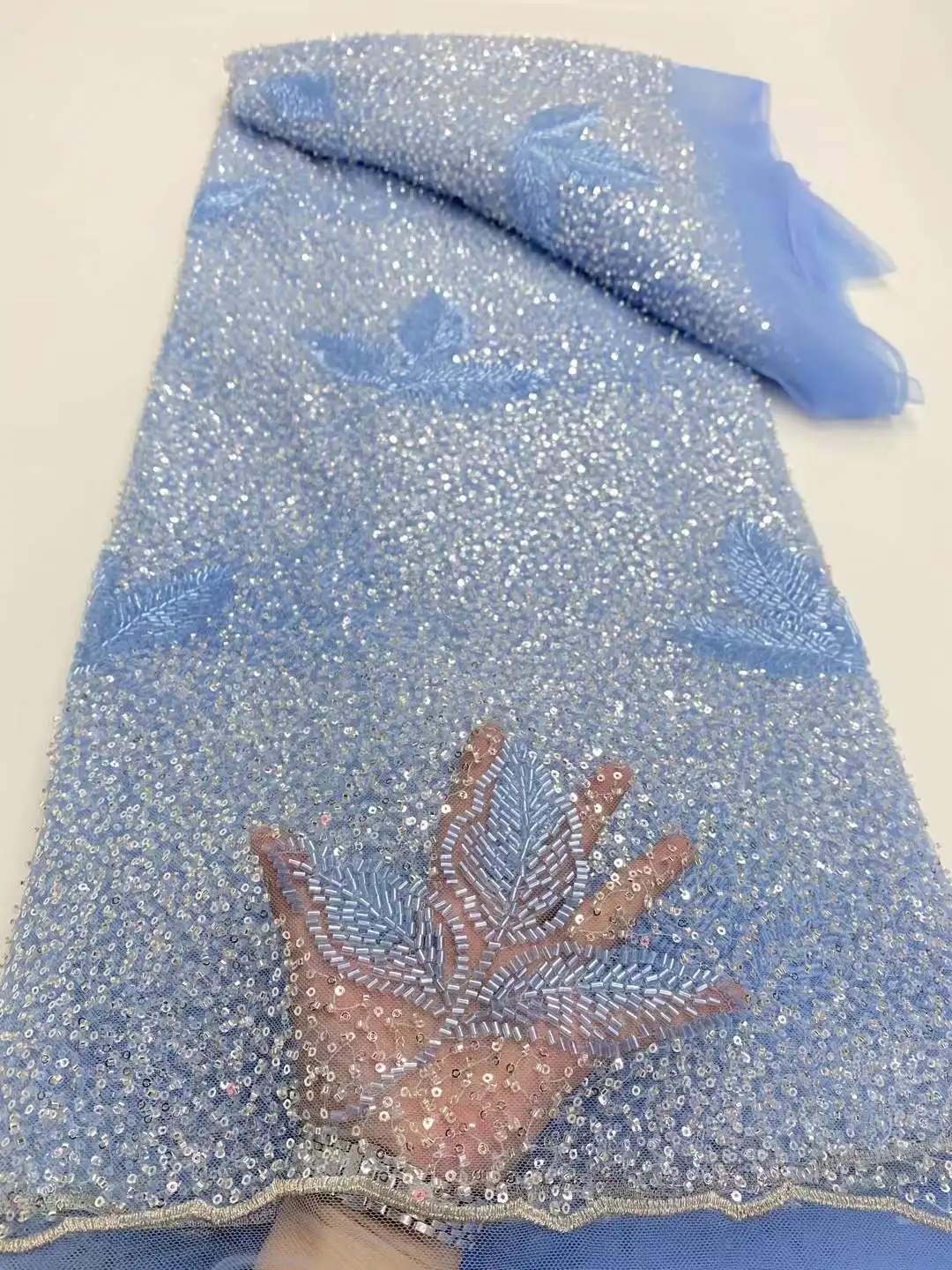 African Sequins Lace Fabric 2025 High Quality Lace Material Nigerian Beaded Mesh Lace Fabric for Wedding Party Dresses Sewing
African Sequins Lace Fabric 2025 High Quality Lace Material Nigerian Beaded Mesh Lace Fabric for Wedding Party Dresses Sewing