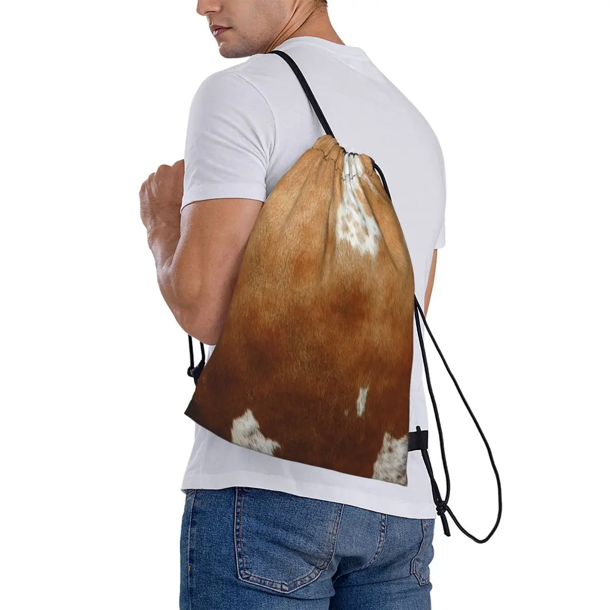 Stylish Cow Fur Cowhide Texture Cow Skin Print Patter Backpacks Casual Drawstring Bags Sports Bag Book Bags for Travel School
Stylish Cow Fur Cowhide Texture Cow Skin Print Patter Backpacks Casual Drawstring Bags Sports Bag Book Bags for Travel School