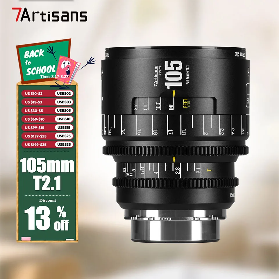 7artisans MF Full Frame 105mm T2.1 INFINTE Cine Lens for Camera Humanities Photography with Canon EF PL Mount
7artisans MF Full Frame 105mm T2.1 INFINTE Cine Lens for Camera Humanities Photography with Canon EF PL Mount