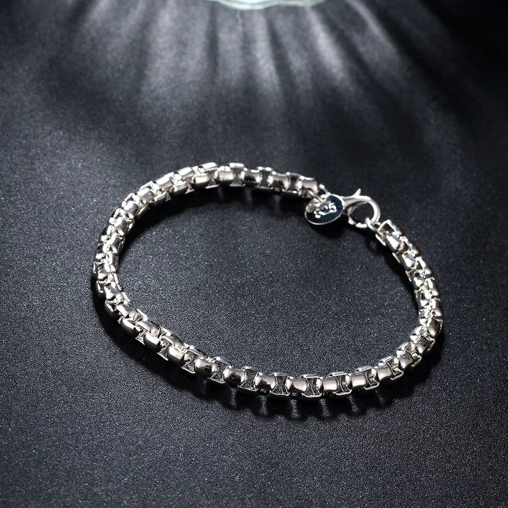 Hot 100% solid 925 Sterling Silver fine geometric lattice chain Bracelets for women Wedding party Christmas Gift fashion Jewelry
Hot 100% solid 925 Sterling Silver fine geometric lattice chain Bracelets for women Wedding party Christmas Gift fashion Jewelry