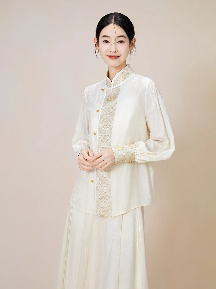 ibai Original Chinese Sle Silk Embroidered Stand Collar Women's irt Faionable Versatile Spring Season Long Sve Top
ibai Original Chinese Sle Silk Embroidered Stand Collar Women's irt Faionable Versatile Spring Season Long Sve Top
