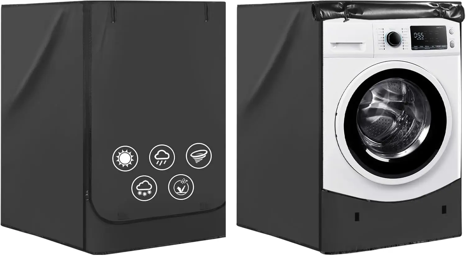 Прочные чехлы для стиральных и сушильных машин из оксфорда 420D, 2 шт., для машин с фронтальной загрузкой, с водонепроницаемыми молниями и ветрозащитными пряжками
Прочные чехлы для стиральных и сушильных машин из оксфорда 420D, 2 шт., для машин с фронтальной загрузкой, с водонепроницаемыми молниями и ветрозащитными пряжками