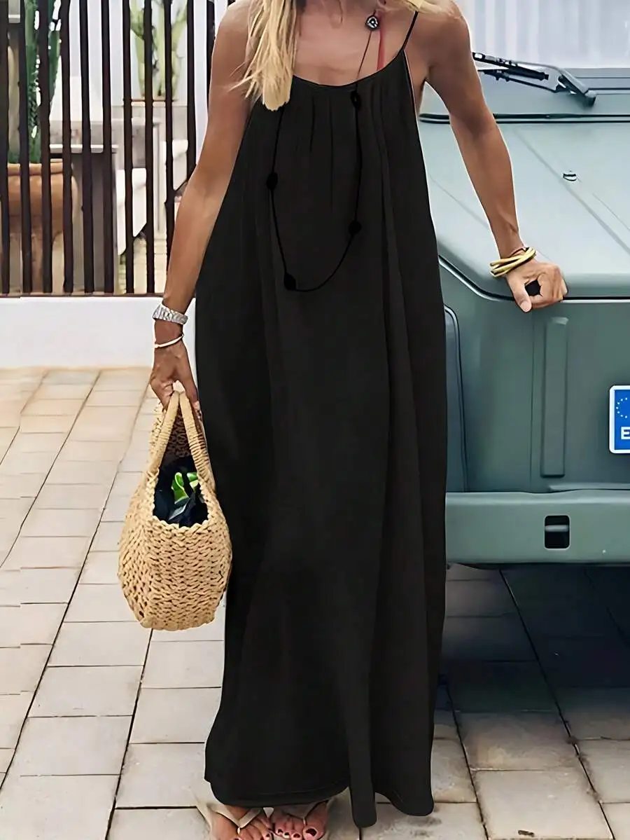 Women Open Back Spaghetti Strap Maxi Dress Loose Flowy Beach Sundress
Women Open Back Spaghetti Strap Maxi Dress Loose Flowy Beach Sundress