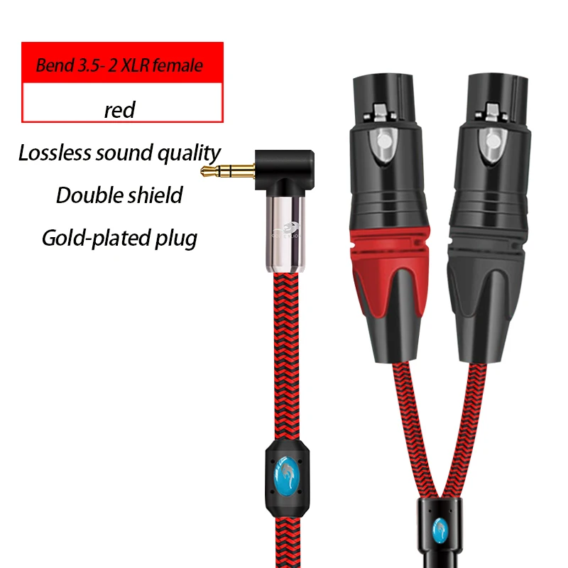 Stereo Jack 3.5mm to Dual XLR Female Audio Cable for Mobile Phone Laptop Mobile PC Mixer Console Amplifier Speaker Shielded Cord
Stereo Jack 3.5mm to Dual XLR Female Audio Cable for Mobile Phone Laptop Mobile PC Mixer Console Amplifier Speaker Shielded Cord