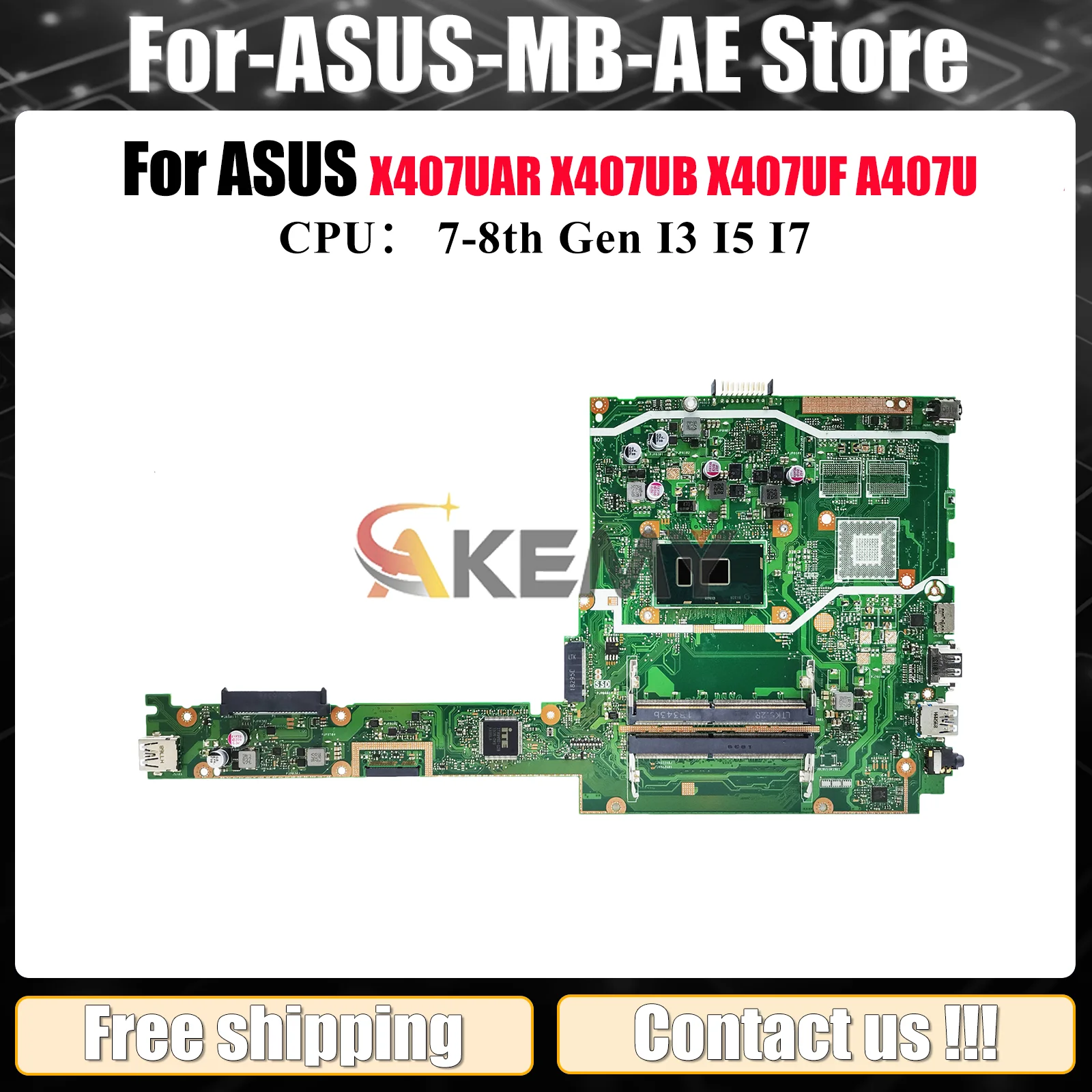 X407UAR Laptop Motherboard For ASUS X407UF X407UB X407UA X407UBR X407UV F407U X407U Y4000U A407U X407UAR Mainboard I3 I5 I7 CPU 
X407UAR Laptop Motherboard For ASUS X407UF X407UB X407UA X407UBR X407UV F407U X407U Y4000U A407U X407UAR Mainboard I3 I5 I7 CPU