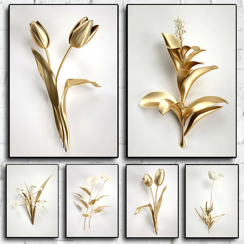 Minimalist Poster Gold Rose Flower Wall Art Posters and Prints Leaf Canvas Painting Luxury HD Picture For Home Living Room Decor
Minimalist Poster Gold Rose Flower Wall Art Posters and Prints Leaf Canvas Painting Luxury HD Picture For Home Living Room Decor
