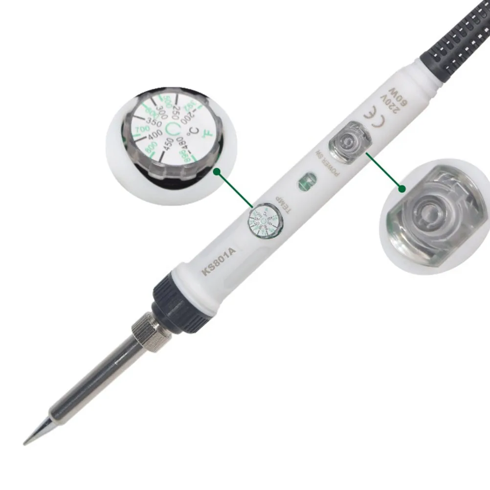 60W Adjustable Constant Temperature Soldering Iron Set Internal Heating White Eu Plug Heat Resistant Handle Cable Tin 
60W Adjustable Constant Temperature Soldering Iron Set Internal Heating White Eu Plug Heat Resistant Handle Cable Tin