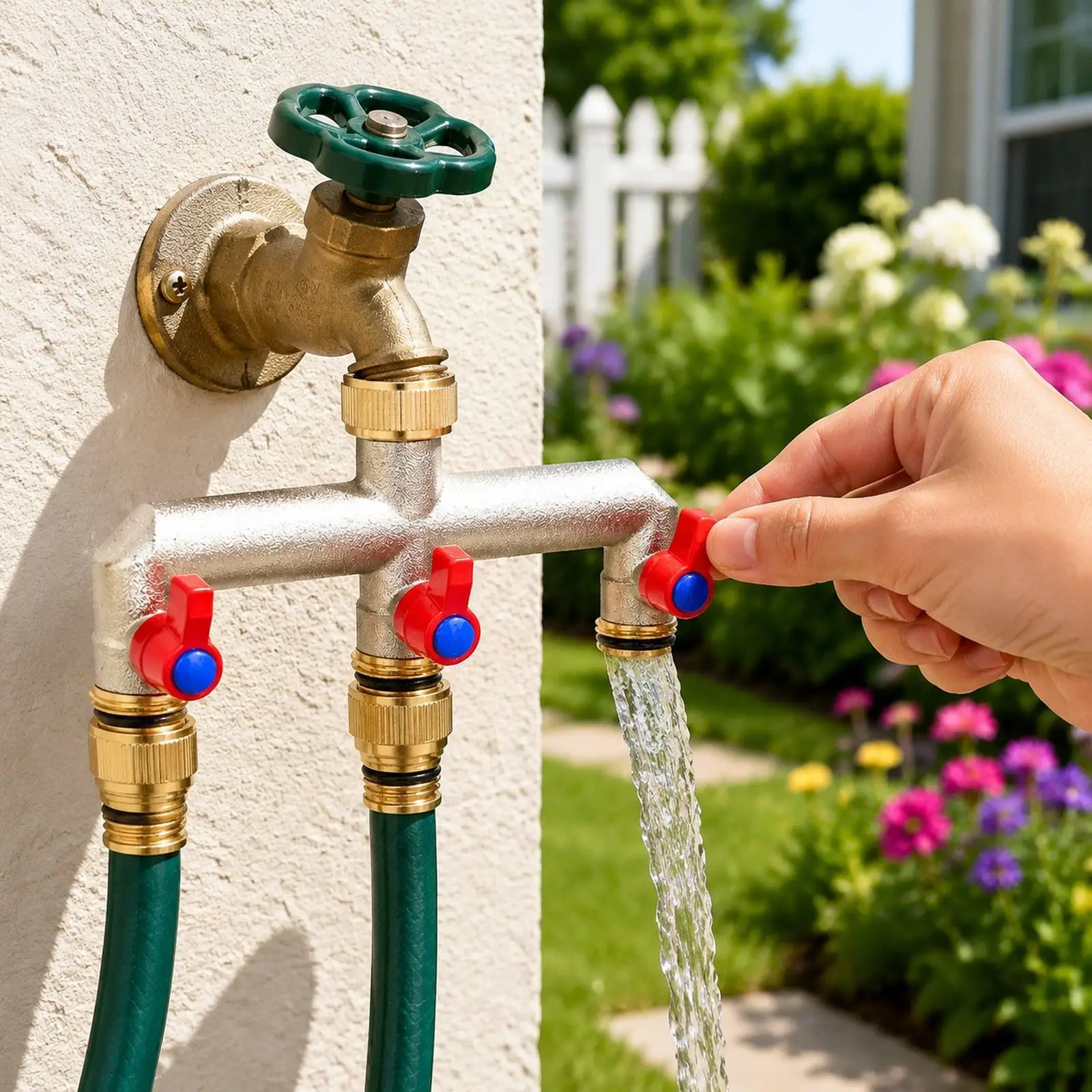 Garden Hose Splitter Three Way Connection with Nickel Plated Brass for Automatic Watering Kit and Outdoor Home Gardens
Garden Hose Splitter Three Way Connection with Nickel Plated Brass for Automatic Watering Kit and Outdoor Home Gardens