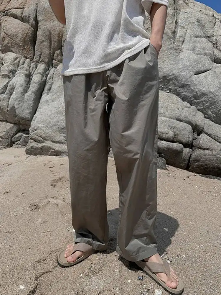 2025 Summer Elastic Waist Men's Wear Straight Trousers Solid Color Casual Menswear Loose Cleanfit Wide Leg Male Pants
2025 Summer Elastic Waist Men's Wear Straight Trousers Solid Color Casual Menswear Loose Cleanfit Wide Leg Male Pants
