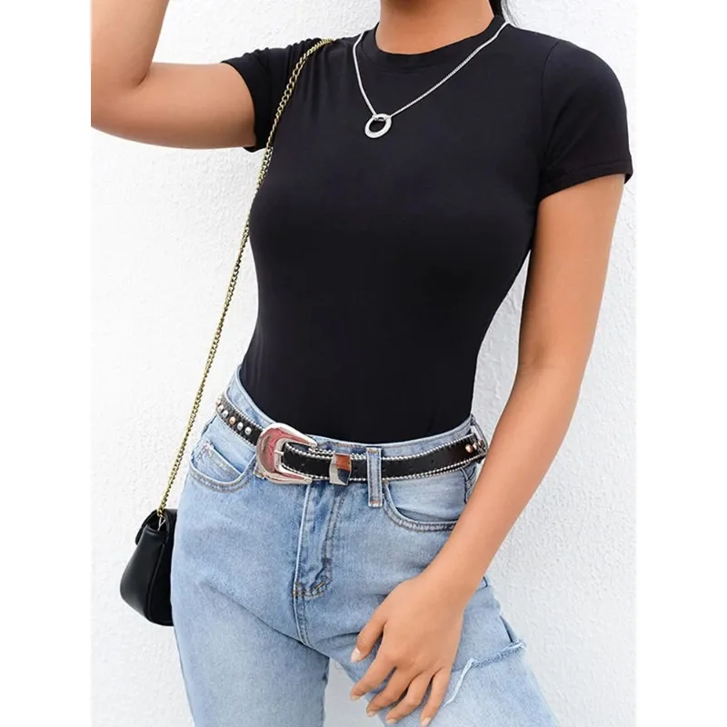 2025 Casual Basic Black White Bodysuit Women Summer Short Sleeve Woman Body Top Cotton Bodycon Jumpsuit Romper Ladies
2025 Casual Basic Black White Bodysuit Women Summer Short Sleeve Woman Body Top Cotton Bodycon Jumpsuit Romper Ladies