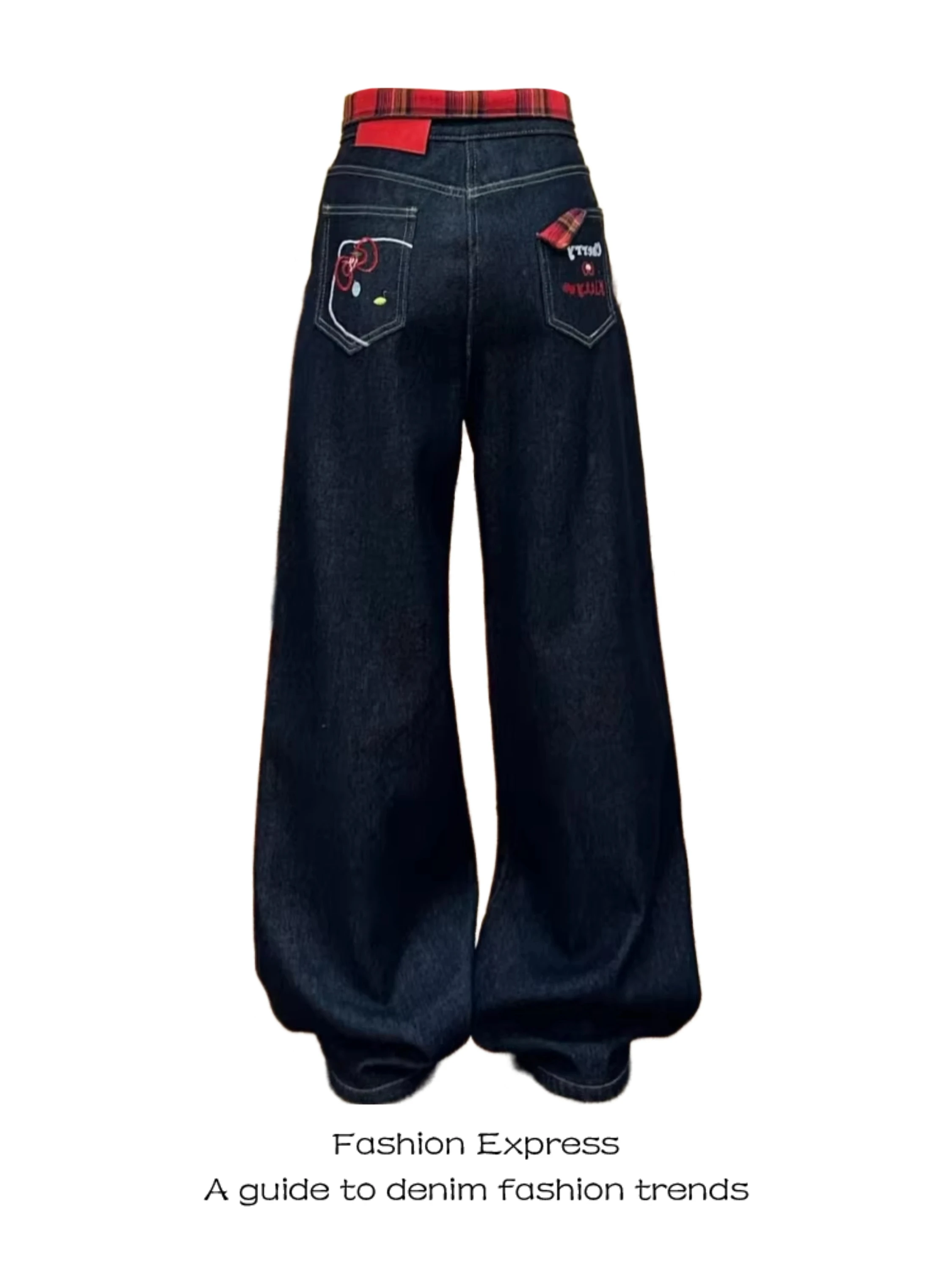 Women's Embroidered Denim Pants High Waist Wide Leg Straight Cut Loose Fit Trendy Streetwear Cartoon Plaid Patchwork
Women's Embroidered Denim Pants High Waist Wide Leg Straight Cut Loose Fit Trendy Streetwear Cartoon Plaid Patchwork