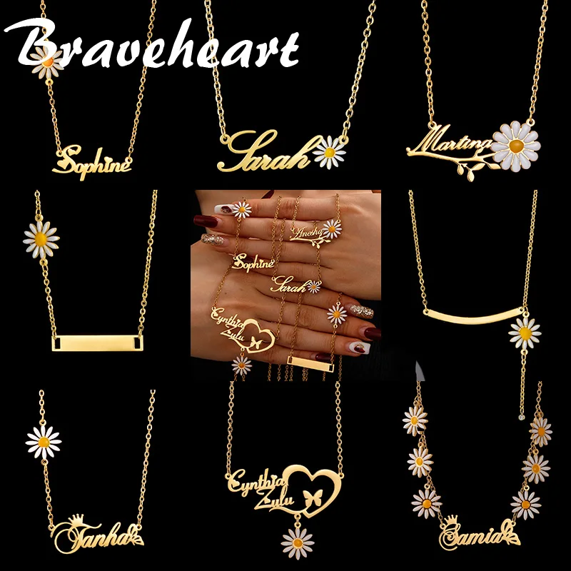 Multiple Styles Personalized Custom Name Daisy Drop Oil Necklace For Women Stainless Steel Nameplate Birthday Jewelry Gifts
Multiple Styles Personalized Custom Name Daisy Drop Oil Necklace For Women Stainless Steel Nameplate Birthday Jewelry Gifts