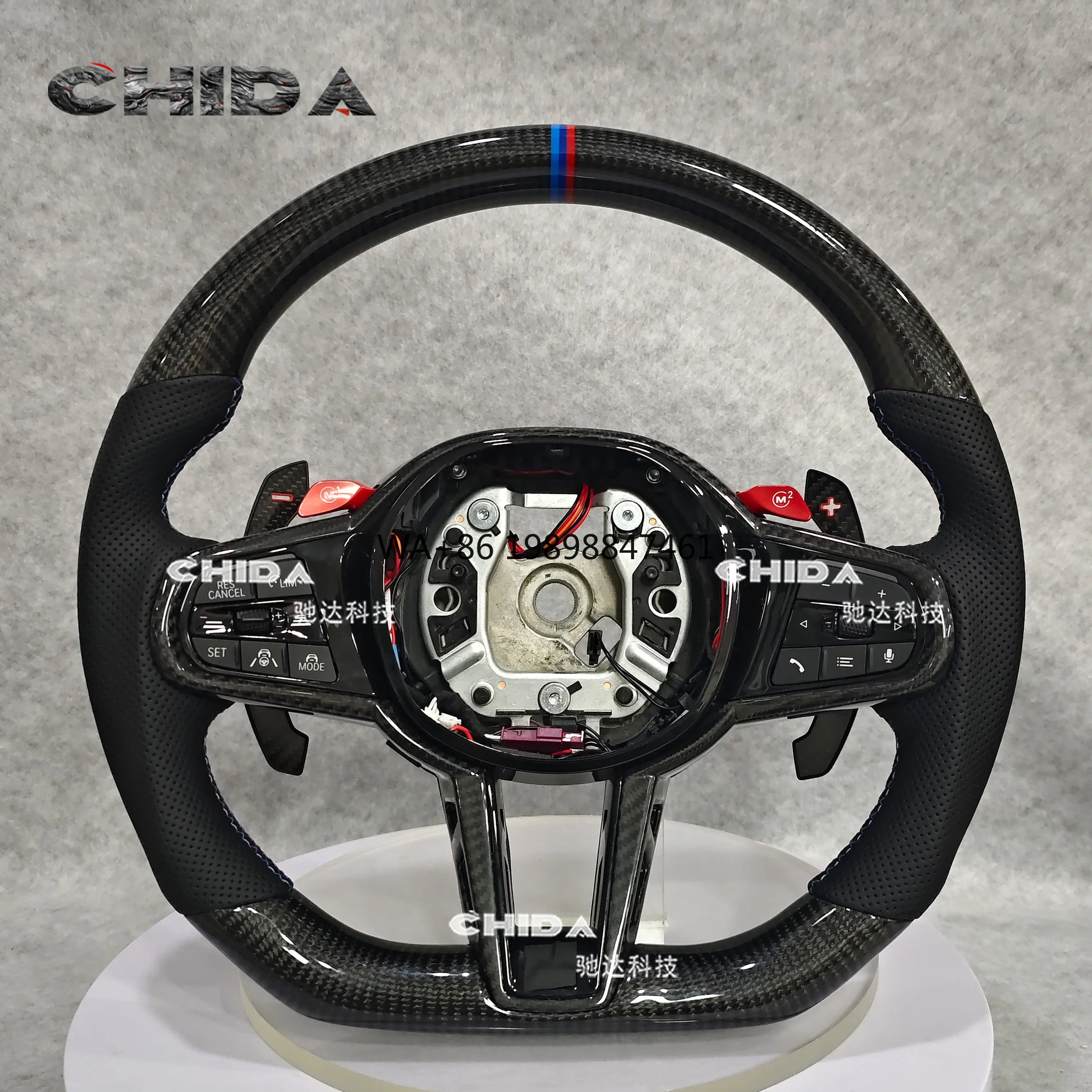 Customizable B-M-W Carbon Fiber Leather Steering Wheel Compatible with F10 F12 F30 F90 G05 G20 G80 G82 M3 M4 M5 M6 Cars
Customizable B-M-W Carbon Fiber Leather Steering Wheel Compatible with F10 F12 F30 F90 G05 G20 G80 G82 M3 M4 M5 M6 Cars