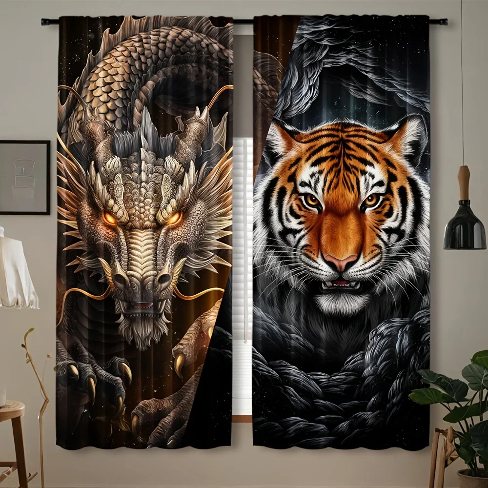 Dragon and Tiger Standoff Pattern Print Drapes Room Darkening Window Curtains Home Decor,Rod Pocket Blackout Curtains Bedroom
Dragon and Tiger Standoff Pattern Print Drapes Room Darkening Window Curtains Home Decor,Rod Pocket Blackout Curtains Bedroom