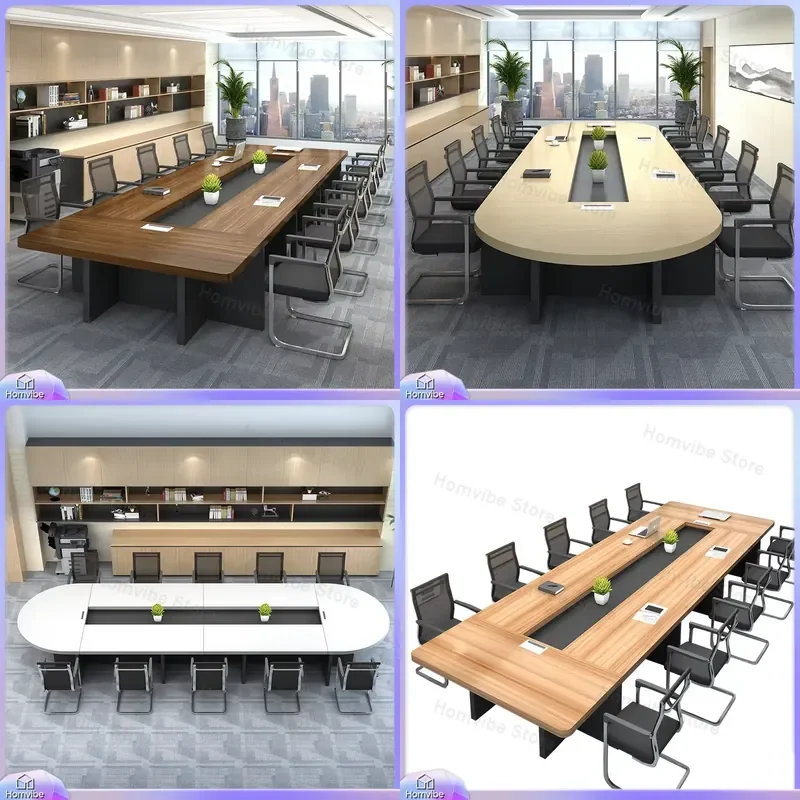 Modern Rectangular Conference Table for Office Meeting Room Furniture Wooden Desk with Cable Management and Adjustable Height
Modern Rectangular Conference Table for Office Meeting Room Furniture Wooden Desk with Cable Management and Adjustable Height