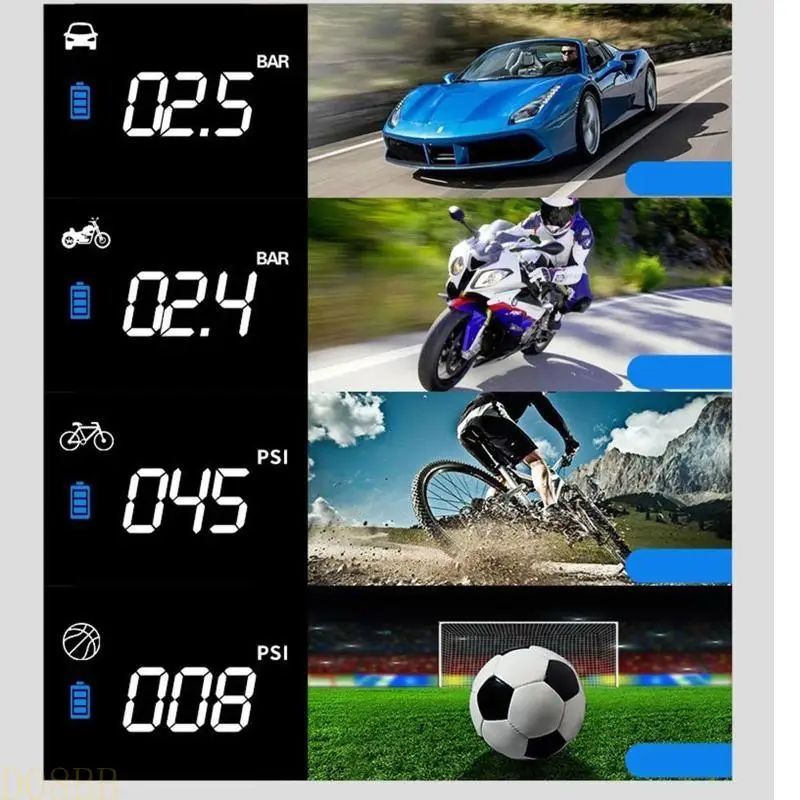 D08B Portable Air Pump for Car Bike Tires Soccer Inflatables 2000mA Digital Tire Pump
D08B Portable Air Pump for Car Bike Tires Soccer Inflatables 2000mA Digital Tire Pump