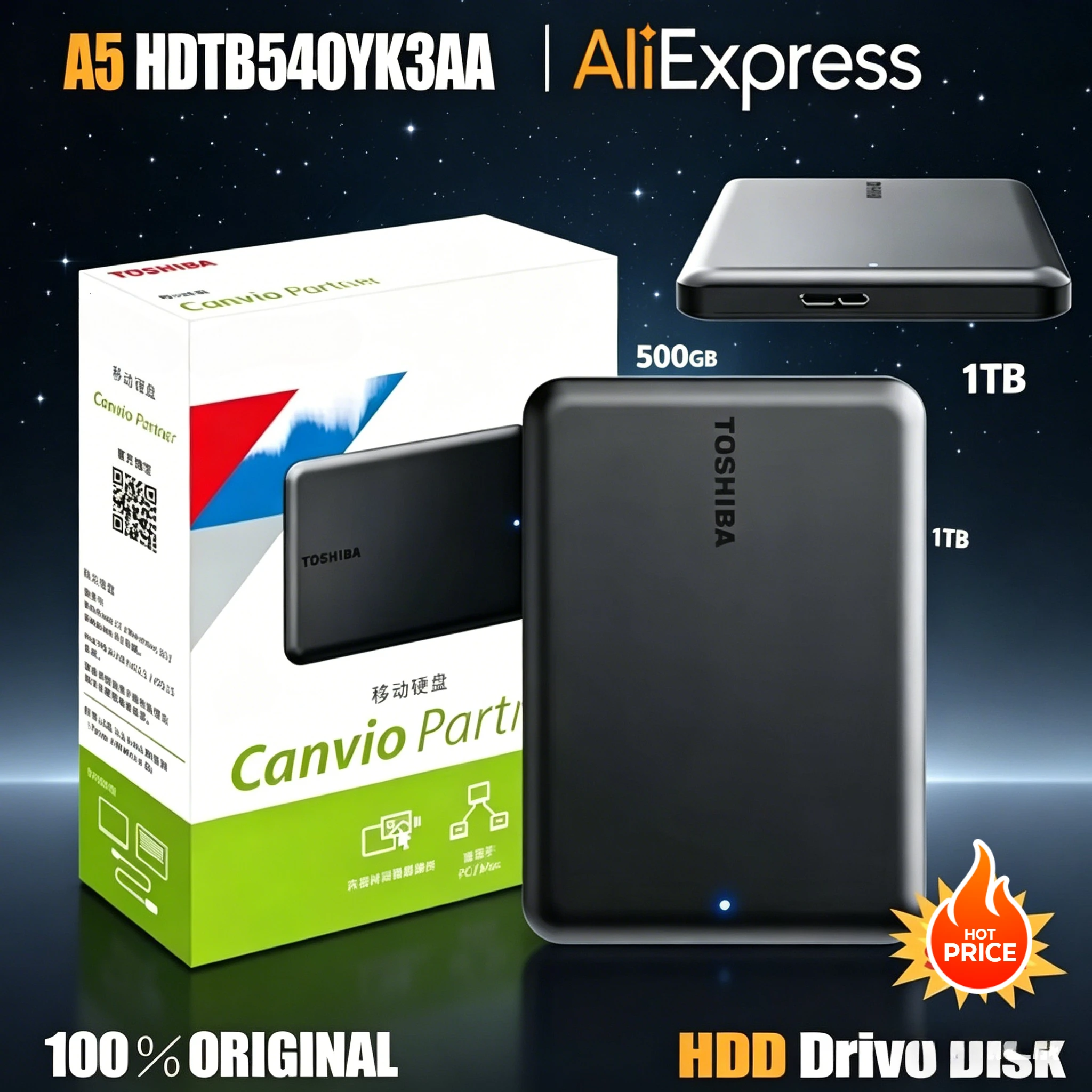For Toshiba A5 Series Small Black Portable Hard Drive High-Speed USB 3.2 Gen1 500GB/1TB Compatible For Mac
For Toshiba A5 Series Small Black Portable Hard Drive High-Speed USB 3.2 Gen1 500GB/1TB Compatible For Mac