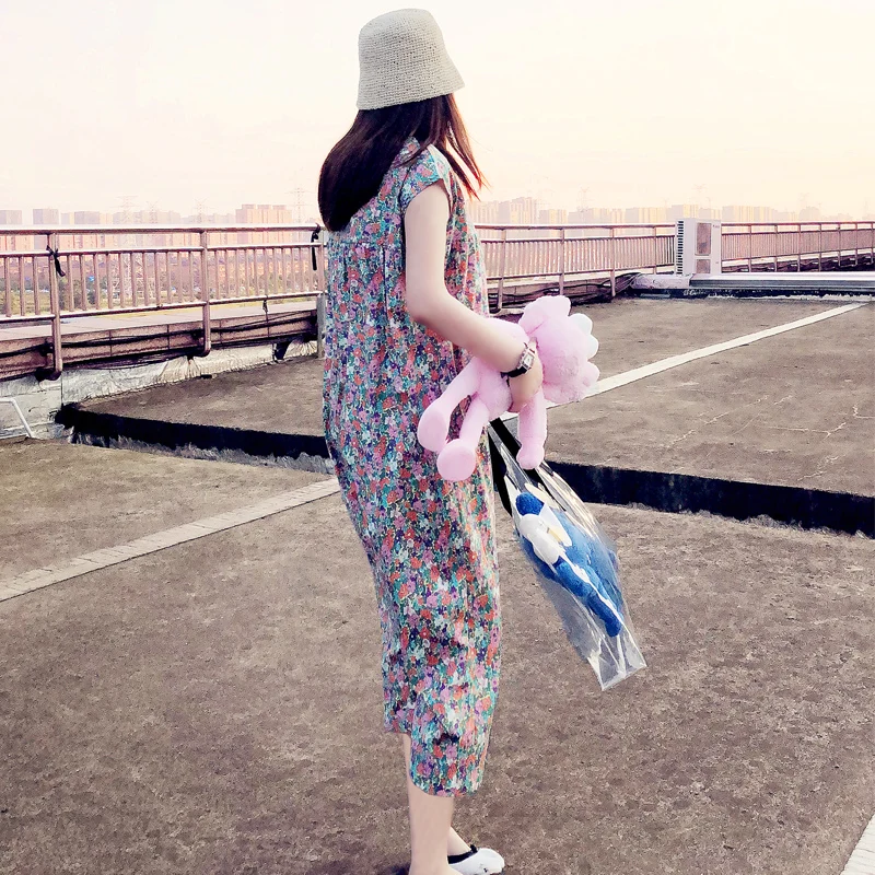 Новинка лета 2023: Модные женские брюки-комбинезон с цветочным принтом, высокой талией, из тонкого хлопка, для повседневной носки
Новинка лета 2023: Модные женские брюки-комбинезон с цветочным принтом, высокой талией, из тонкого хлопка, для повседневной носки
