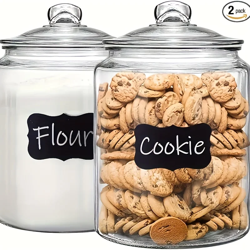2 Glass Pantry Jars with Flip-Top Lids for Pantry And Countertop - Hand Wash, Reusable Round Containers for Cookies, Candy, Pasta - Set Of 2, Pantry Organization, Glass Storage Jars, Round Pantry Containers, Flip-Top Lid Design
2 Glass Pantry Jars with Flip-Top Lids for Pantry And Countertop - Hand Wash, Reusable Round Containers for Cookies, Candy, Pasta - Set Of 2, Pantry Organization, Glass Storage Jars, Round Pantry Containers, Flip-Top Lid Design