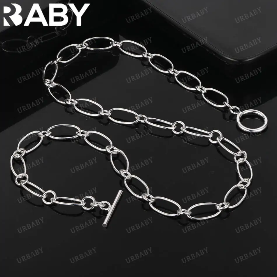 URBABY 925 Sterling Silver 46cm Simple Chain Necklace For Women Man Charm Trend Birthday Gifts Fashion Party Fine Jewelry
URBABY 925 Sterling Silver 46cm Simple Chain Necklace For Women Man Charm Trend Birthday Gifts Fashion Party Fine Jewelry