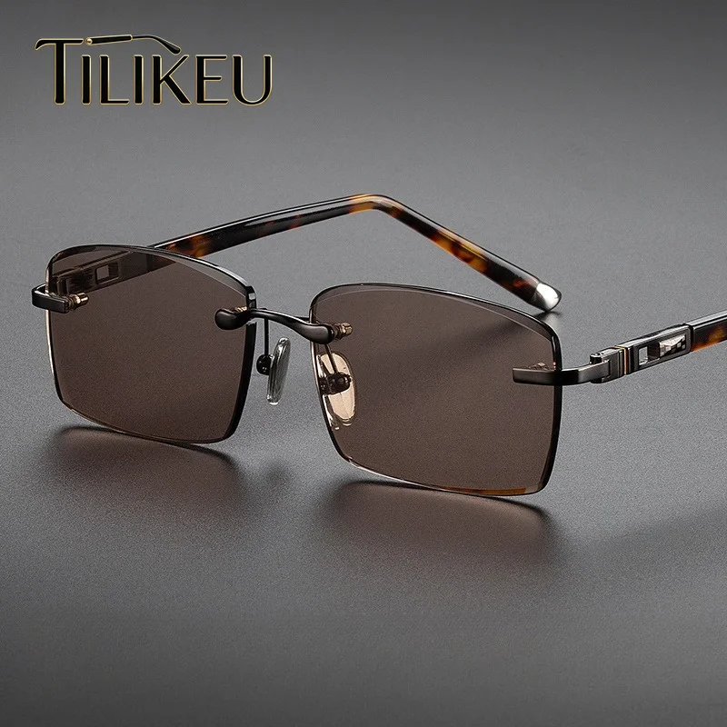 2026 New Alloy Brown Crystal Glass Eyewear Rimless Sunglasses Sunshade Classic Men Stone Cut-side Frameless Sun Glasses UV400
2026 New Alloy Brown Crystal Glass Eyewear Rimless Sunglasses Sunshade Classic Men Stone Cut-side Frameless Sun Glasses UV400