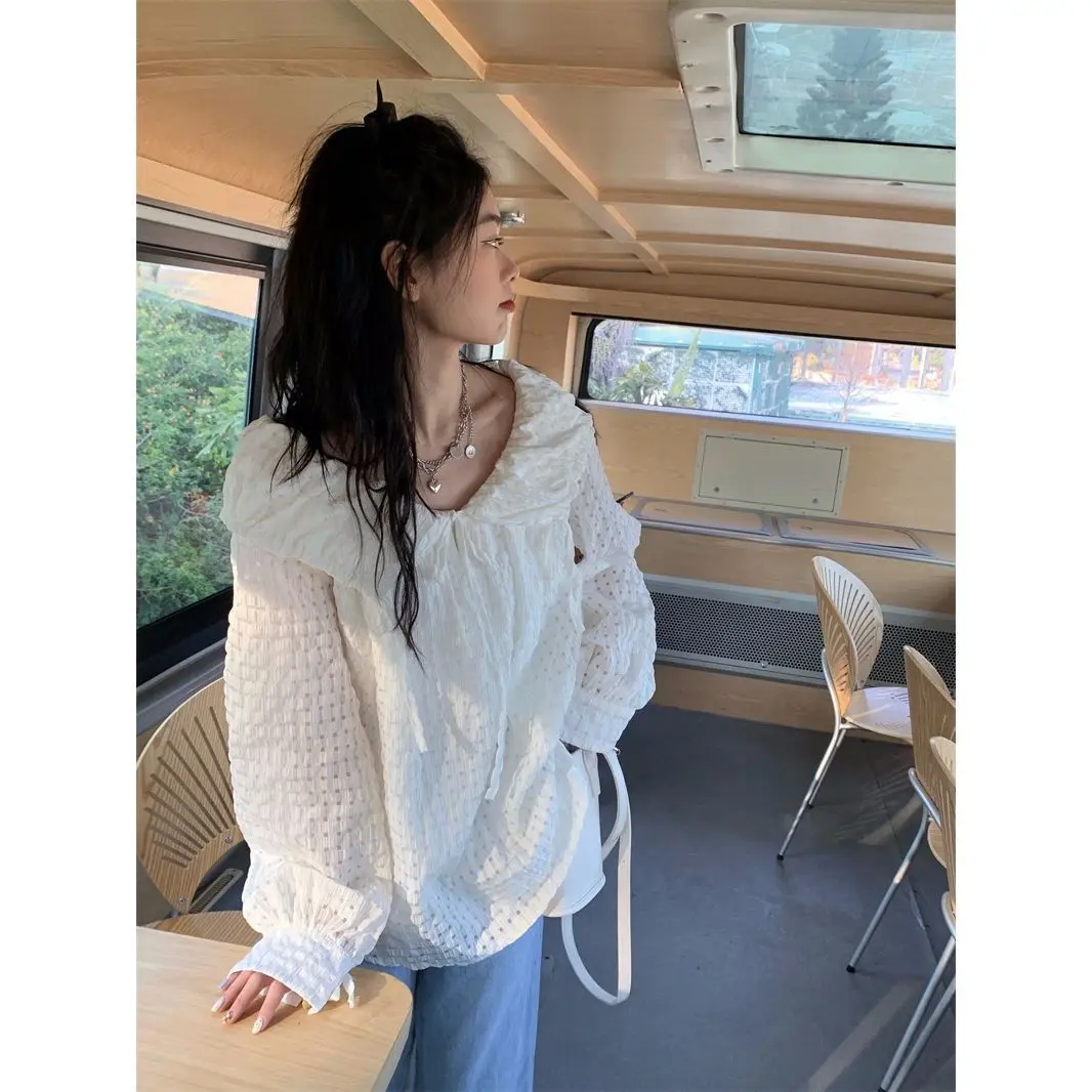 Korejpaa Plaid Off Shoulder Long Sleeved Shirt Women Spring 2025 New Bubble Sleeves Sweet Chic Top Korean Fashion White Shirts
Korejpaa Plaid Off Shoulder Long Sleeved Shirt Women Spring 2025 New Bubble Sleeves Sweet Chic Top Korean Fashion White Shirts