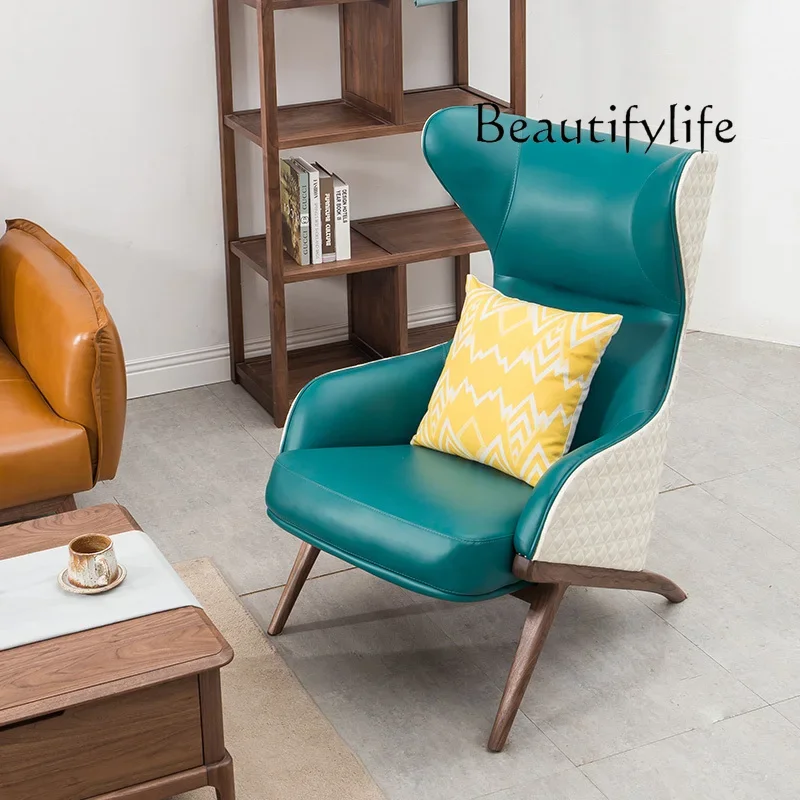 Nordic Light Luxury Solid Wood Leather Single-Seat Sofa Chair Living Room Modern Minimalist Leisure Recliner
Nordic Light Luxury Solid Wood Leather Single-Seat Sofa Chair Living Room Modern Minimalist Leisure Recliner