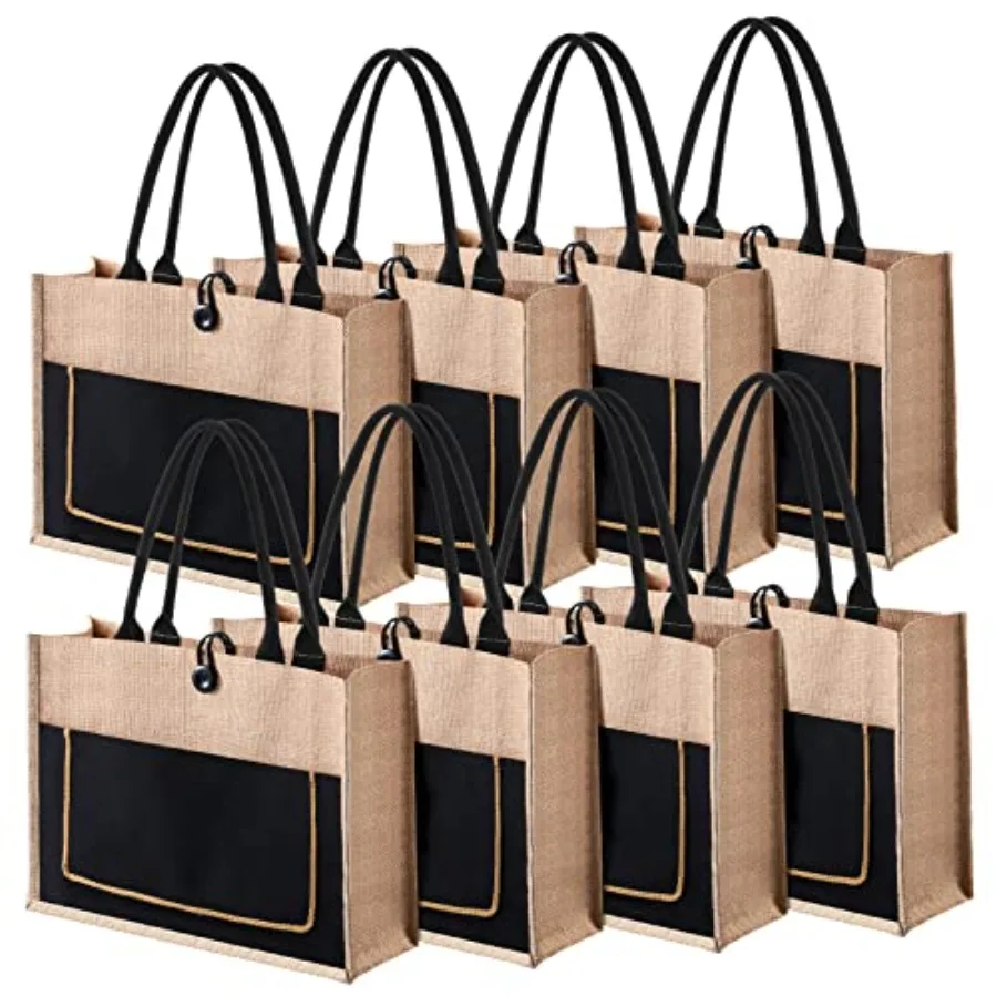 8 Pcs Burlap Tote Bags Bulk Large Jute Tote with Handles Reusable Canvas Gift Bags for Wedding Travel
8 Pcs Burlap Tote Bags Bulk Large Jute Tote with Handles Reusable Canvas Gift Bags for Wedding Travel