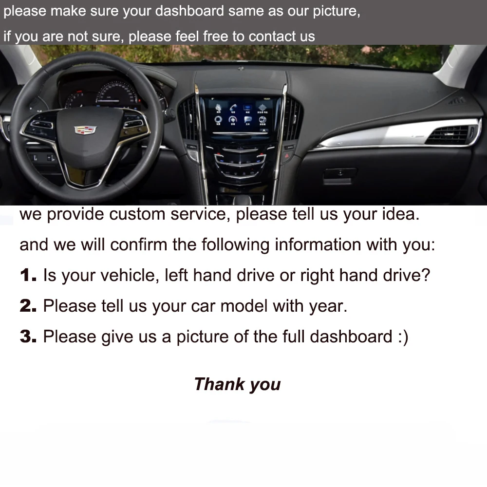 Custom Car Dashboard Cover Wrap in Alcantara for Cadillac ATS-L 2014-2017 Mat Shade Cushion Pad Carpets Accessories
Custom Car Dashboard Cover Wrap in Alcantara for Cadillac ATS-L 2014-2017 Mat Shade Cushion Pad Carpets Accessories