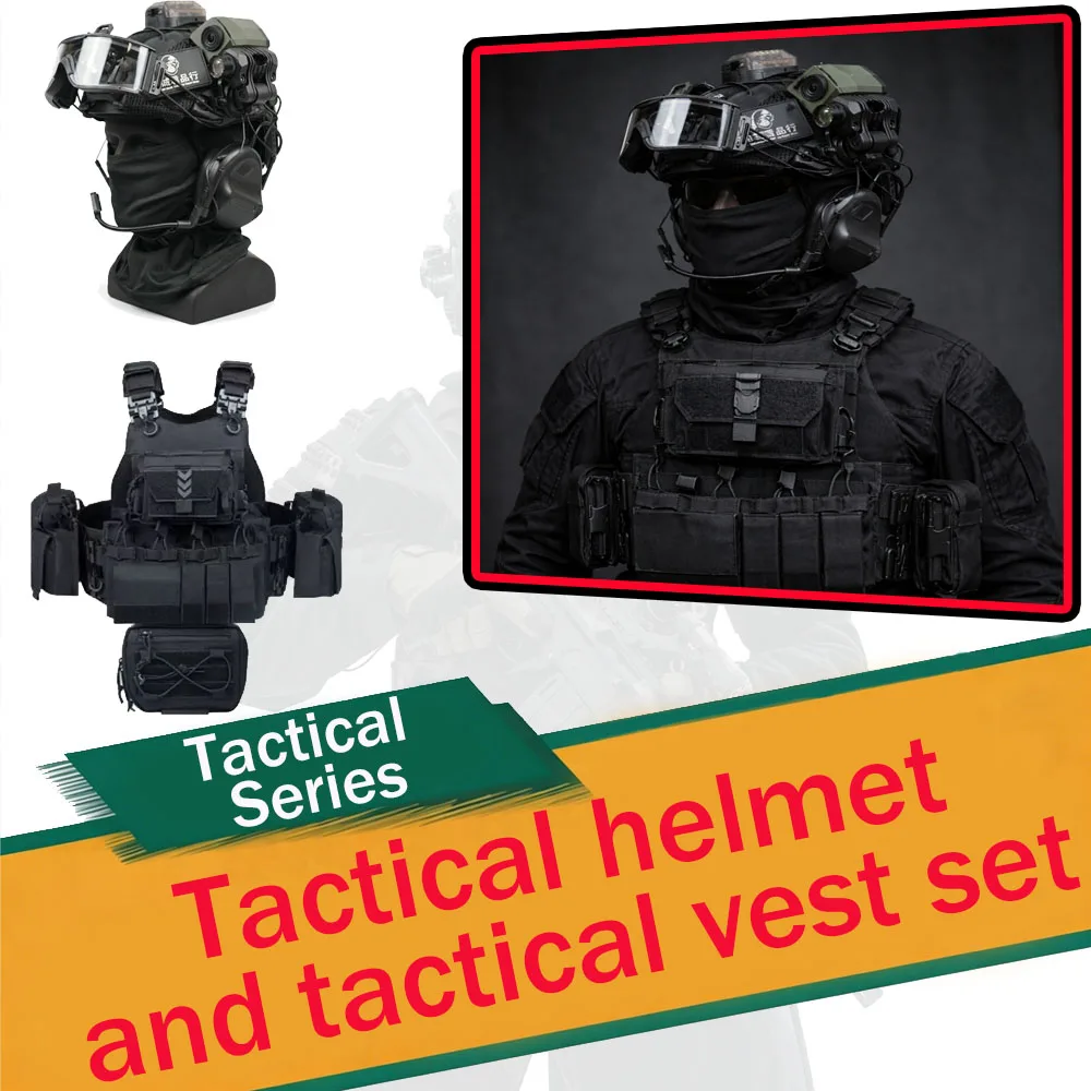 Tactical FAST Helmet Set Quick Release Vest Airsoft Paintball Combat Gear Goggles Headset Flashlight Body Armor for CS Wargame
Tactical FAST Helmet Set Quick Release Vest Airsoft Paintball Combat Gear Goggles Headset Flashlight Body Armor for CS Wargame