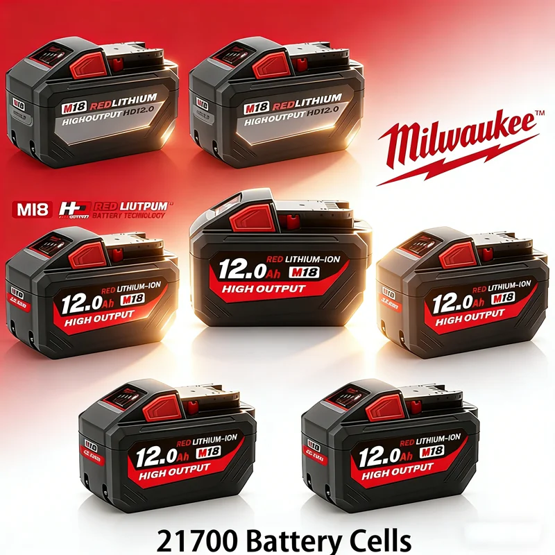 100% New Milwaukee Original M18 Battery 12.0mAh M18HB12 Suitable for Milwaukee Power Tools Rechargeable 18V Lithium Battery
100% New Milwaukee Original M18 Battery 12.0mAh M18HB12 Suitable for Milwaukee Power Tools Rechargeable 18V Lithium Battery