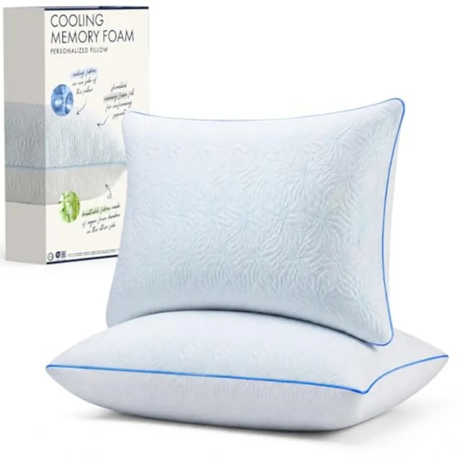 Shredded Memory Foam Pillow Size Set of 2, Cooling Bed Pillows for Hot Sleepers, Firm, Supportive and Breathable Bed Pillows fo
Shredded Memory Foam Pillow Size Set of 2, Cooling Bed Pillows for Hot Sleepers, Firm, Supportive and Breathable Bed Pillows fo