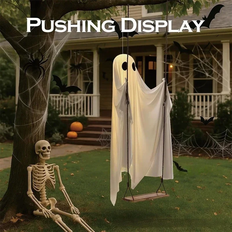 Halloween Outdoor Swing Ghost With Rope Lighting Cute And Terrifying Ghost Decoration Suitable For Balconies And Courtyards
Halloween Outdoor Swing Ghost With Rope Lighting Cute And Terrifying Ghost Decoration Suitable For Balconies And Courtyards