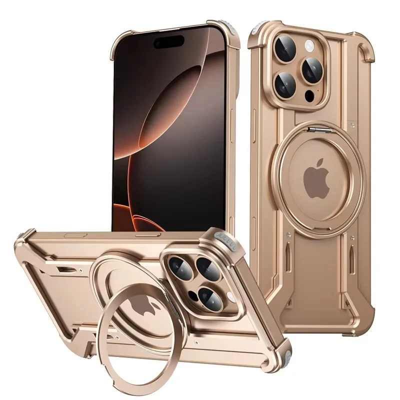 For iPhone 15 16 Pro Max Aluminum Alloy Frame360°Magnetic Holder Magsafe Case Metal Frameless Bumper Four Corner anti fall Cover
For iPhone 15 16 Pro Max Aluminum Alloy Frame360°Magnetic Holder Magsafe Case Metal Frameless Bumper Four Corner anti fall Cover