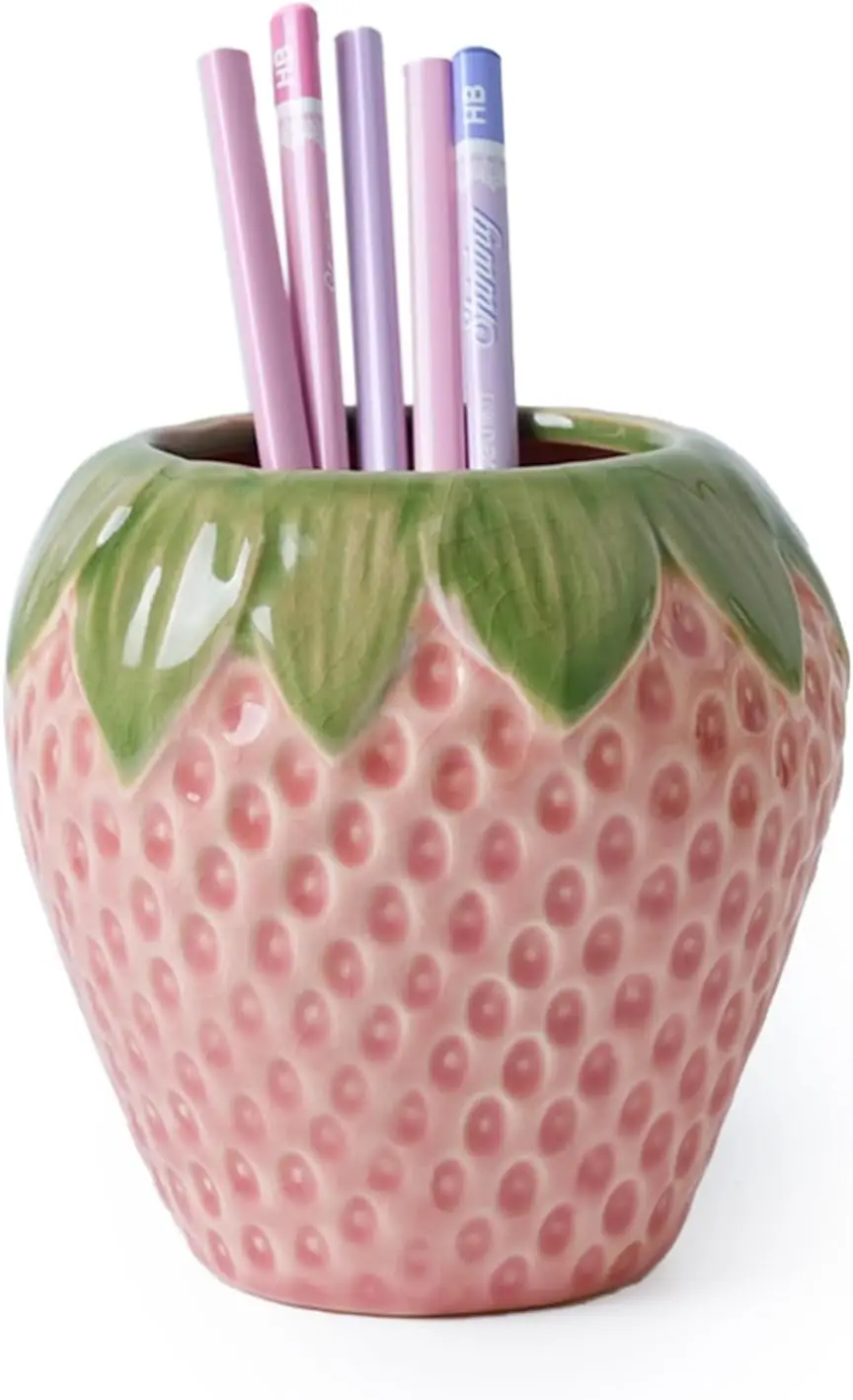 Strawberry Ceramic Pen Holder, Cute Desk Organizer for Pencils, Makeup Brushes, Home Office Decor, Pink
Strawberry Ceramic Pen Holder, Cute Desk Organizer for Pencils, Makeup Brushes, Home Office Decor, Pink