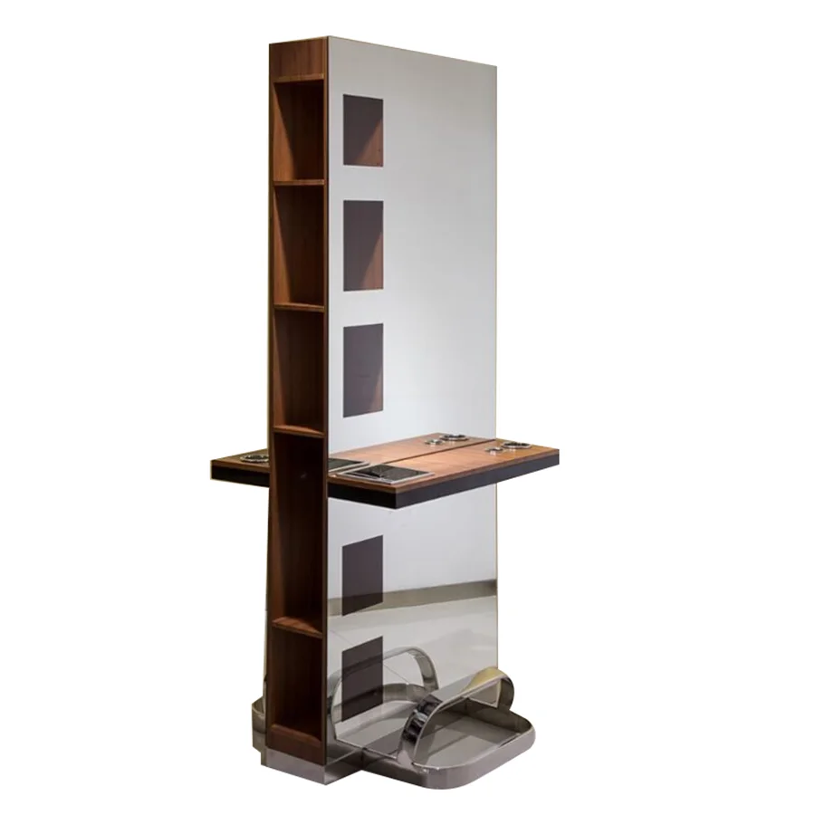 Modern Design Barbershop Big Standing Full Length Make up Vanity Mirror Hair Stations Mirror Salon Mirrors with Shelf
Modern Design Barbershop Big Standing Full Length Make up Vanity Mirror Hair Stations Mirror Salon Mirrors with Shelf
