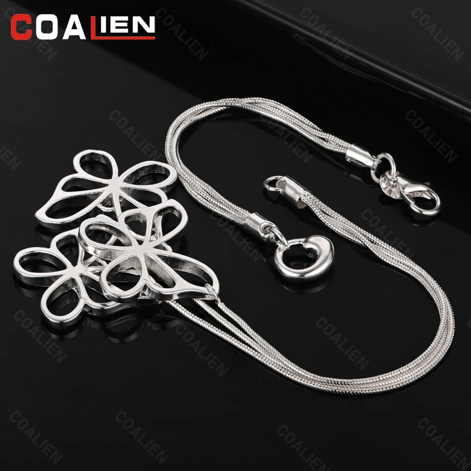 COALIEN 925 Sterling Silver Three Butterfly Pendant Snake Chain Charm Women Wedding Party Jewelry
COALIEN 925 Sterling Silver Three Butterfly Pendant Snake Chain Charm Women Wedding Party Jewelry