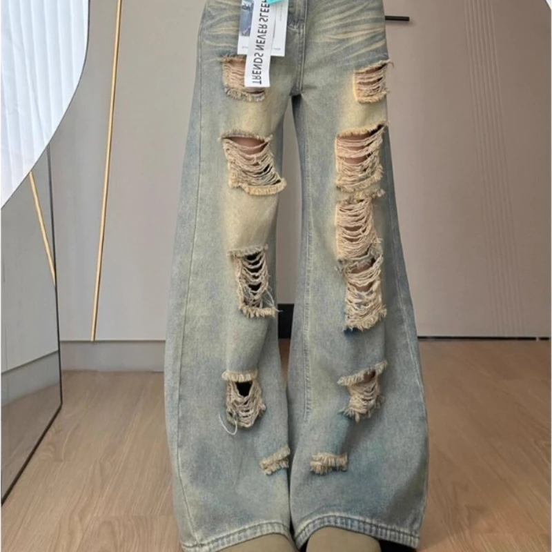Street Retro Casual Distressed Straight Loose Wide-Leg Jeans for Women New Design Sense Relaxed Feel
Street Retro Casual Distressed Straight Loose Wide-Leg Jeans for Women New Design Sense Relaxed Feel