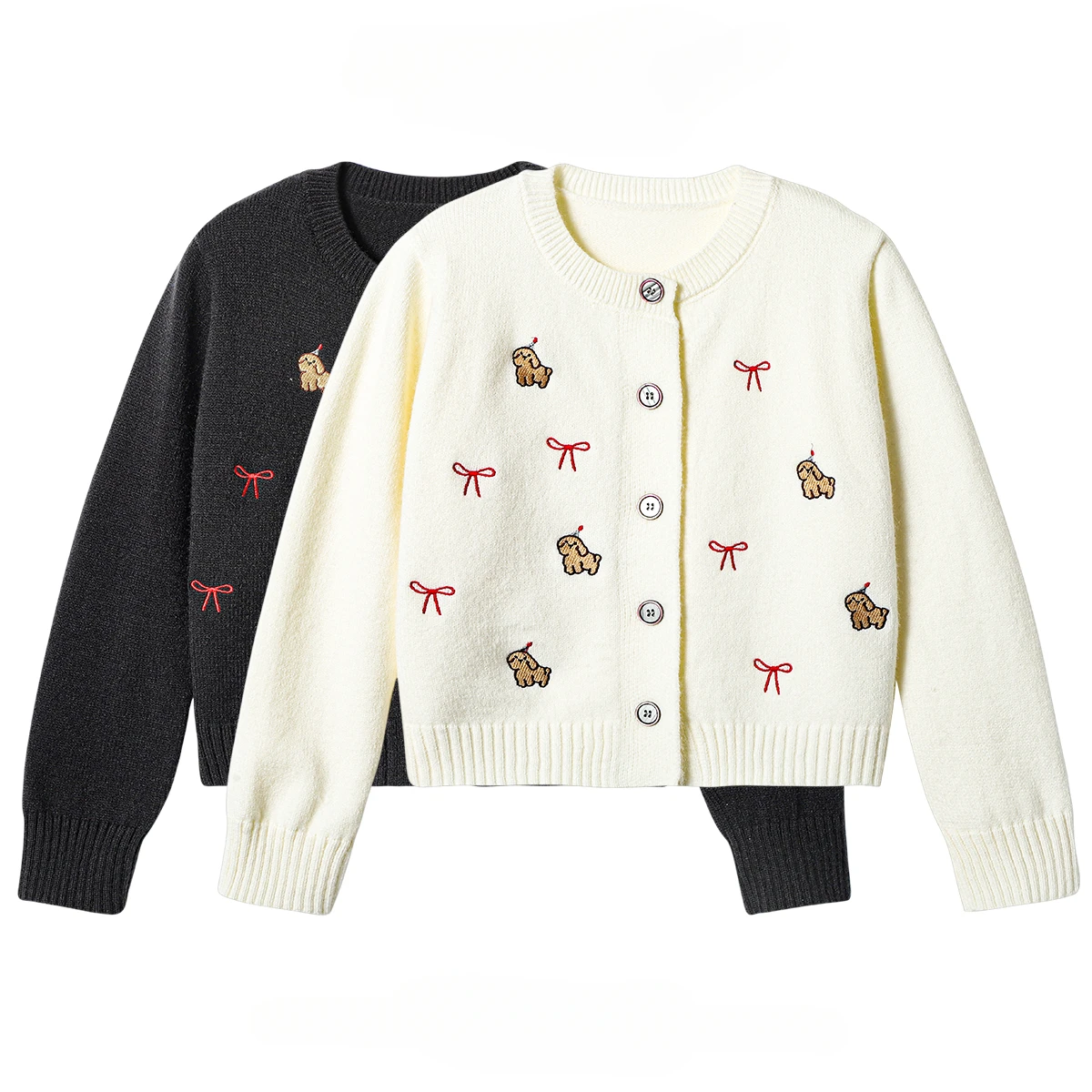 Women's Lazy Style Embroidered Knitted Cardigan Spring Autumn O-neck Long-sleeved Loose Casual Age-reducing Short Sweater Coats
Women's Lazy Style Embroidered Knitted Cardigan Spring Autumn O-neck Long-sleeved Loose Casual Age-reducing Short Sweater Coats