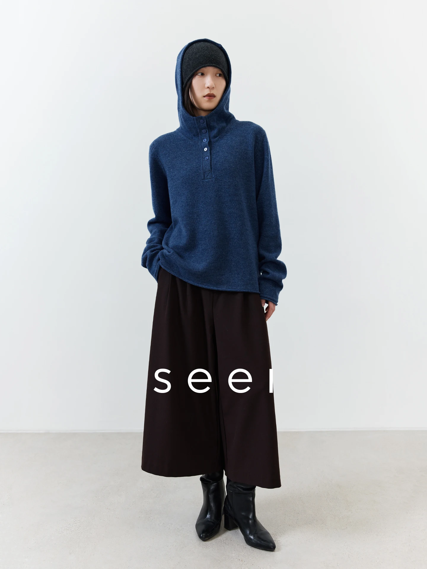 Seei Women's Ultra Soft Wool Knitwear f Open Front Hooded Sweater Winter Warm Casual Sle Long Sve mid Length Coat
Seei Women's Ultra Soft Wool Knitwear f Open Front Hooded Sweater Winter Warm Casual Sle Long Sve mid Length Coat