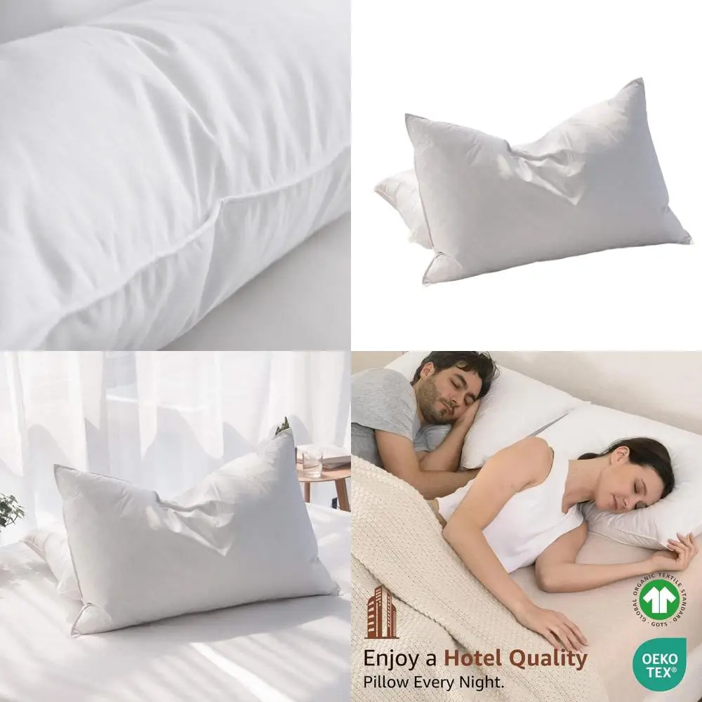 King Size Luxury Down Pillows Set of 2, Hotel Quality Soft Support, Organic Cotton Cover (20x36)
King Size Luxury Down Pillows Set of 2, Hotel Quality Soft Support, Organic Cotton Cover (20x36)