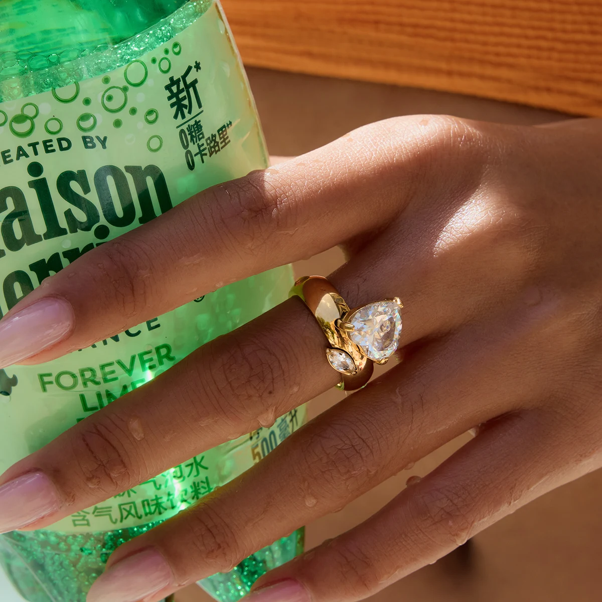 AIKOER Minimalist 18k Gold Color Plated Stainless Steel Peach Heart Zircon Ring Splicing Stackable Ring Women's Accessories Part 
AIKOER Minimalist 18k Gold Color Plated Stainless Steel Peach Heart Zircon Ring Splicing Stackable Ring Women's Accessories Part