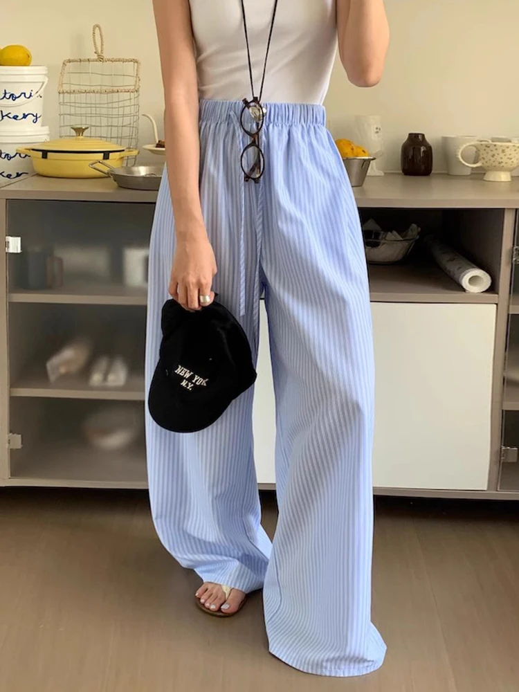 Gagarich Korean Chic Summer Age Reducing Temperament Elastic Waist Drawstring Loose Versatile Striped Casual Pants Floor Women
Gagarich Korean Chic Summer Age Reducing Temperament Elastic Waist Drawstring Loose Versatile Striped Casual Pants Floor Women