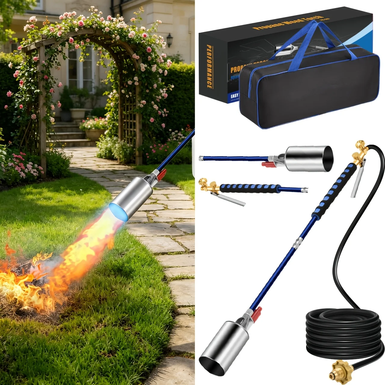 Propane Torch Weed Burner Kit, High Output Propane Torch with Igniter (Self Igniting), Heavy Duty Garden Blowtorch Weed Torch with 10ft Hose for Flame Weeding, Roofing, Ice Snow, Perfect Father's Day Gift
Propane Torch Weed Burner Kit, High Output Propane Torch with Igniter (Self Igniting), Heavy Duty Garden Blowtorch Weed Torch with 10ft Hose for Flame Weeding, Roofing, Ice Snow, Perfect Father's Day Gift