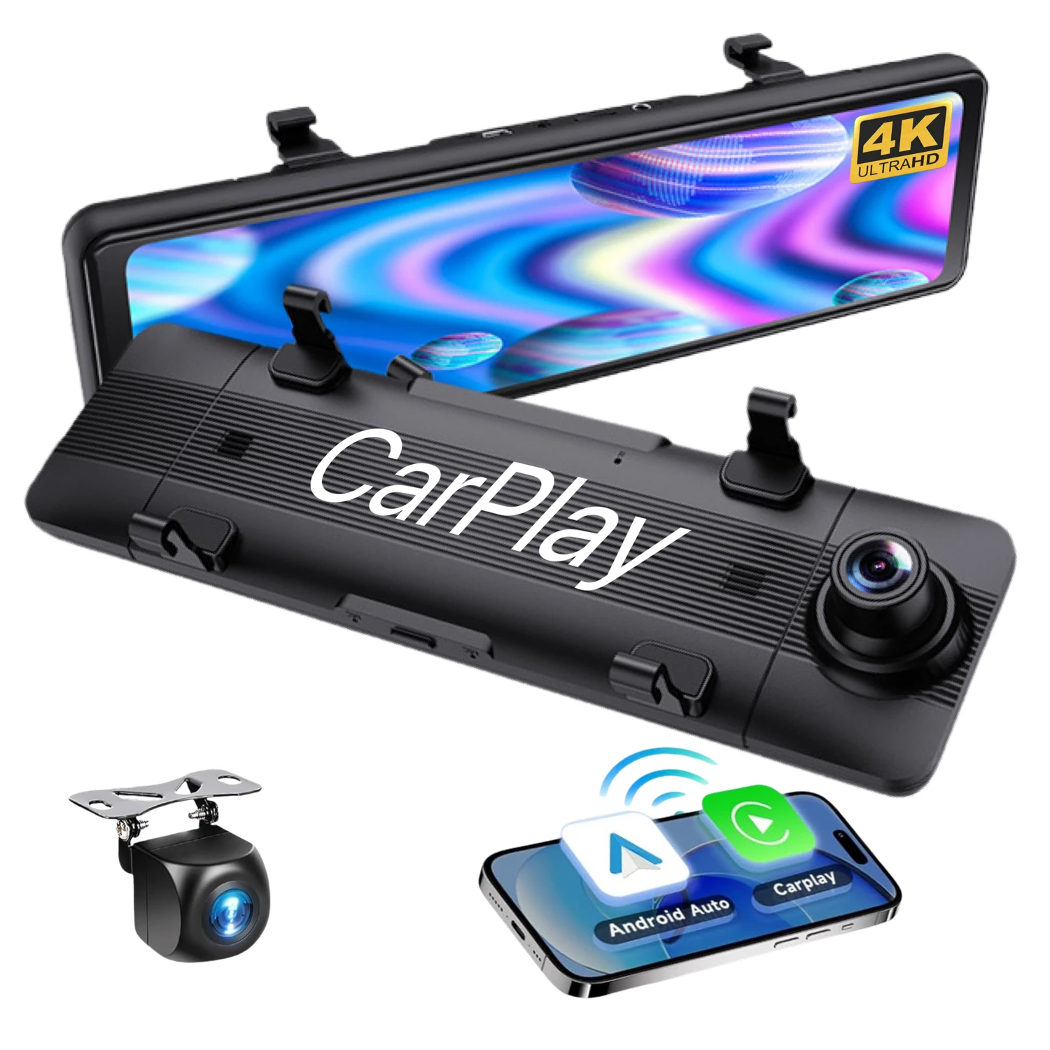 10 inch Carplay Android Auto AUX rearview mirror Driving Recorder touchscreen car camera night vision 4K front and rear dash cam
10 inch Carplay Android Auto AUX rearview mirror Driving Recorder touchscreen car camera night vision 4K front and rear dash cam