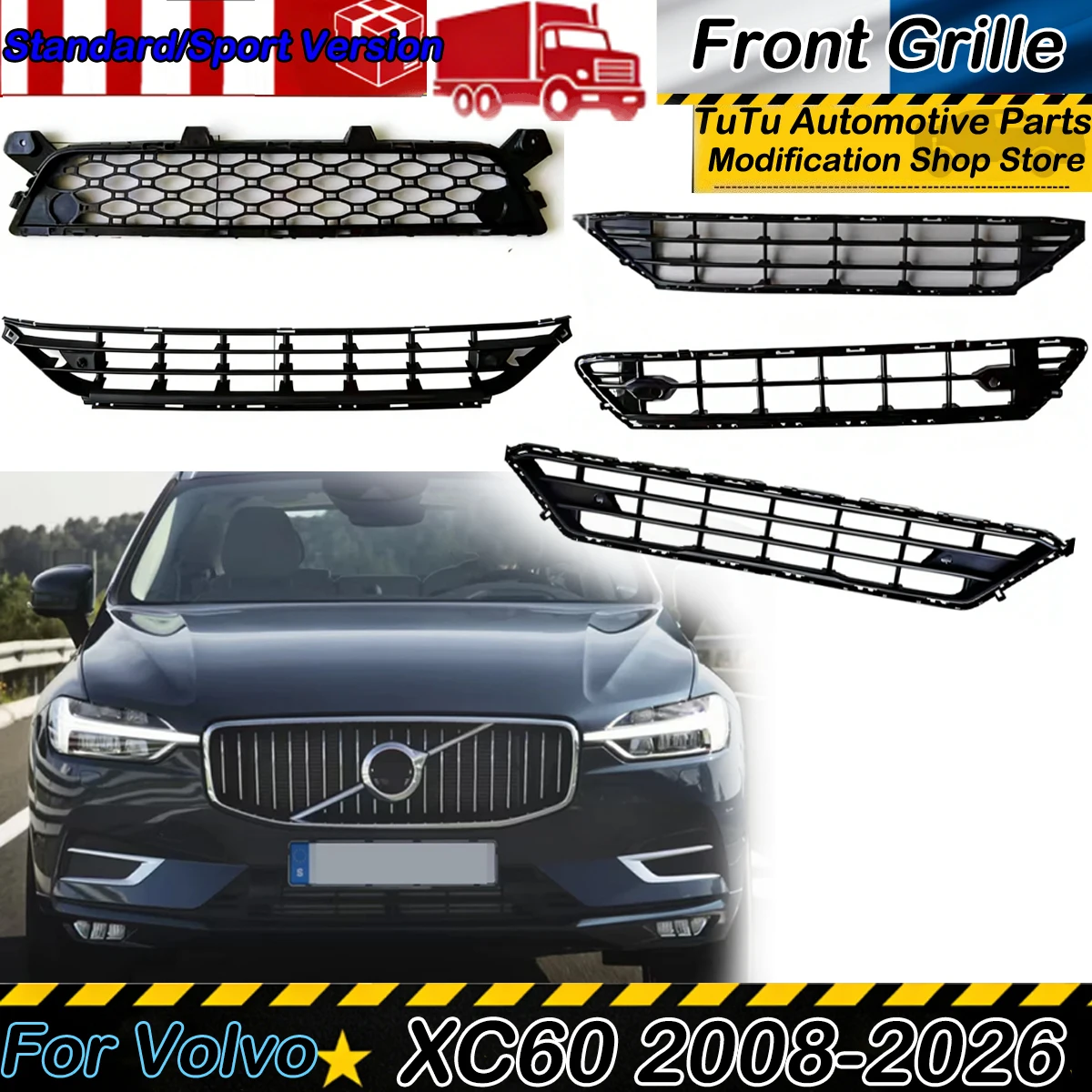 Front Bumper Lower Grille for Volvo XC60 2008-2026 Standard/Sport Version Car Air Vent Guard Protection Grilles Cover Kit Tuning
Front Bumper Lower Grille for Volvo XC60 2008-2026 Standard/Sport Version Car Air Vent Guard Protection Grilles Cover Kit Tuning